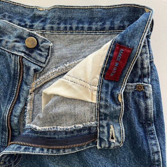 Chic Made In USA Vintage 80's Mom High Waisted Fringe Denim Jeans - Picture 8 of 9